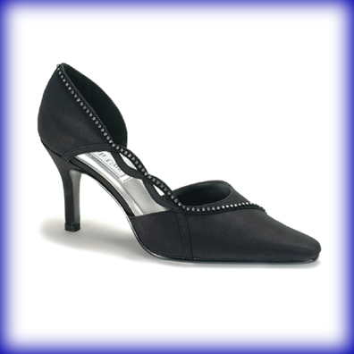Kendra Black Mid Heel Evening Shoes
