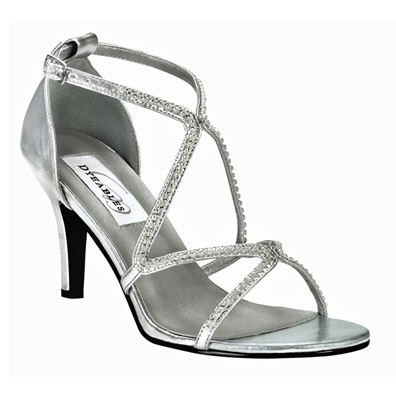 Kendra Silver Mid Heel Evening Shoes