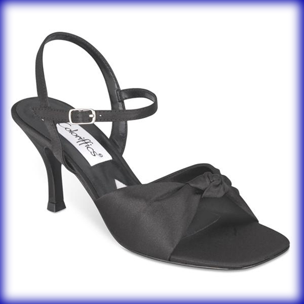 Knotty Black Mid Heel Evening Shoes