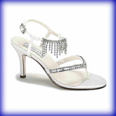 Lacey White Satin Mid Heel Bridal Shoes