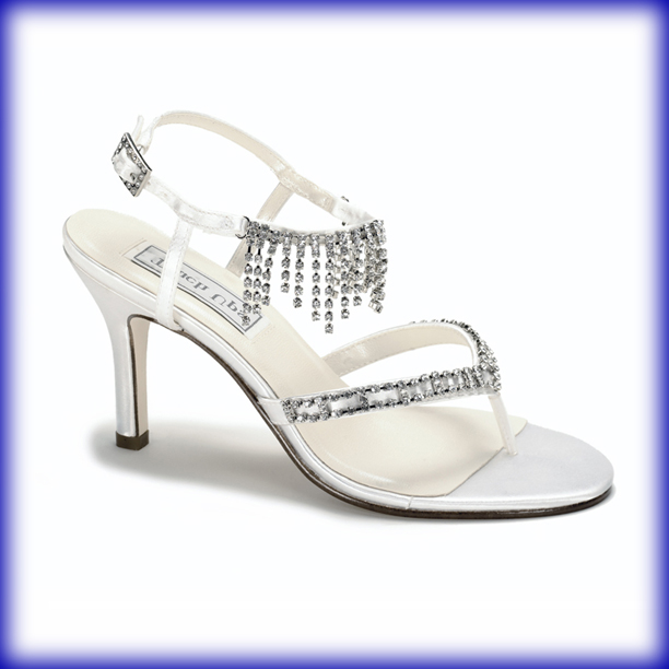 Lacey White Satin Mid Heel Bridal Shoes