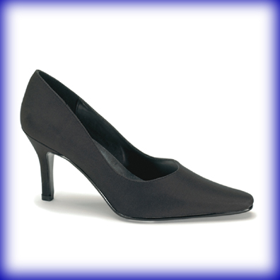 Laura Black Mid Heel Evening Shoes