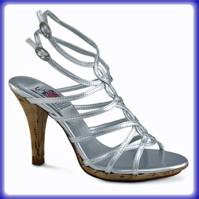 Leah Silver Sky High Heel Evening Shoes