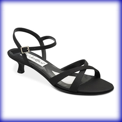 Lindsay Black Low Heel Evening Shoes