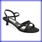 Lindsay Black Low Heel Evening Shoes