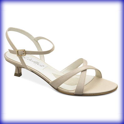 Lindsay Gold Low Heel Evening Shoes