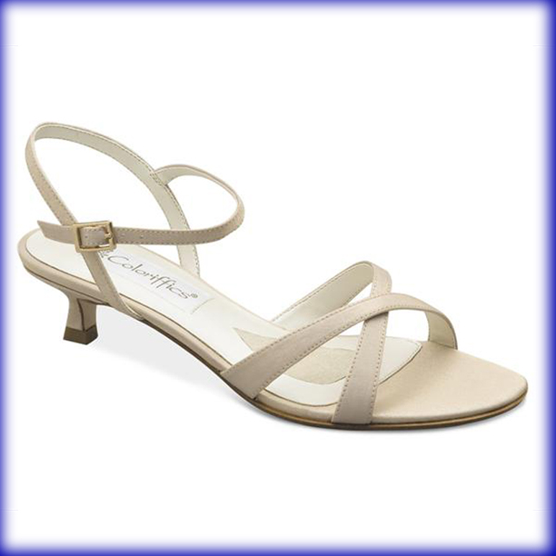 Lindsay Gold Low Heel Evening Shoes