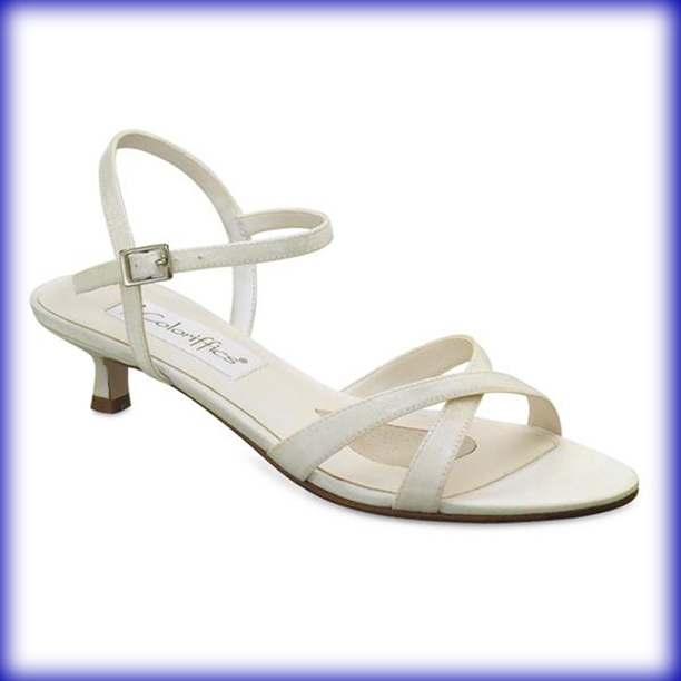 Lindsay Ivory Low Heel Evening Shoes