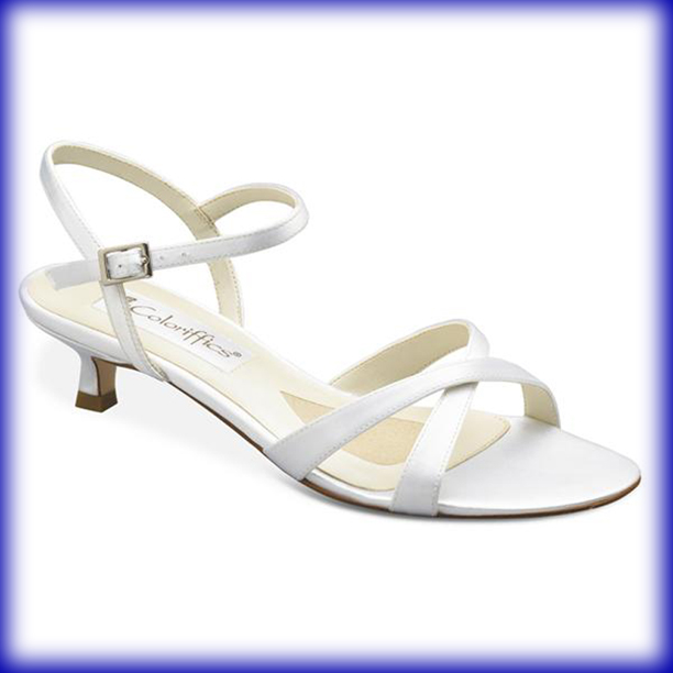 Lindsay White Satin Low Heel Bridal Shoes
