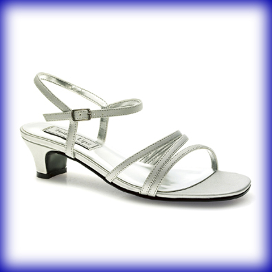 Lynn Silver Low Heel Evening Shoes
