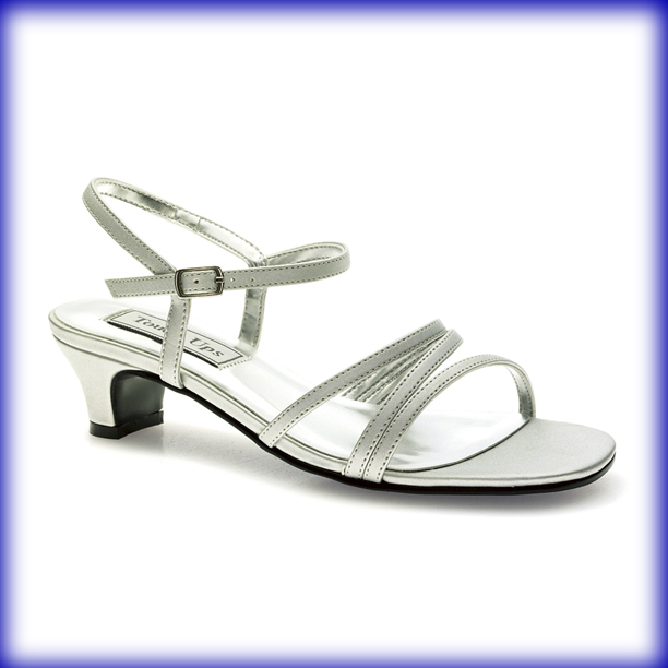 Lynn Silver Low Heel Evening Shoes