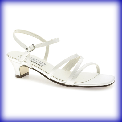 Lynn White Satin Low Heel Bridal Shoes