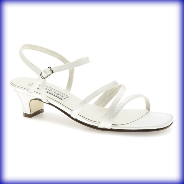 Lynn White Satin Low Heel Bridal Shoes