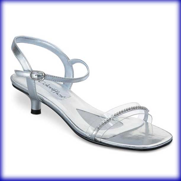 Maggie Clear Low Heel Evening Shoes