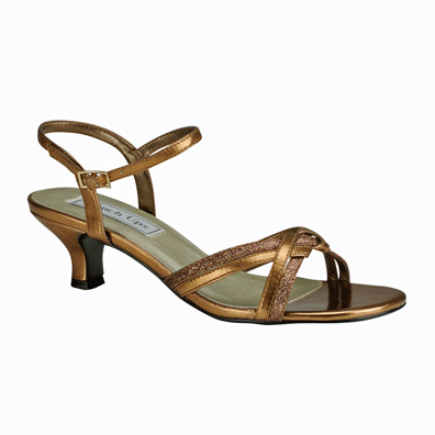 Melanie Bronze Low Heel Evening Shoes