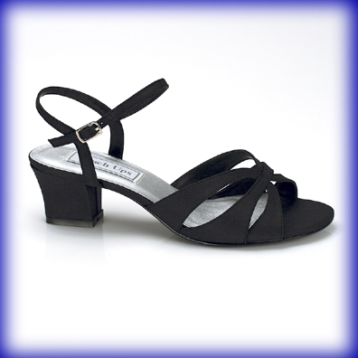 Monaco Black Low Heel Evening Shoes