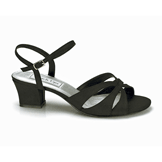 Monaco Black Low Heel Evening Shoes