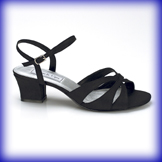 Monaco Low Heel Black Evening Shoes