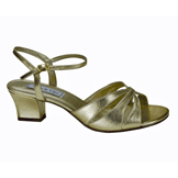 Monaco Gold Low Heel Evening Shoes