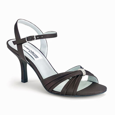 Natalie Black Satin Evening Shoes