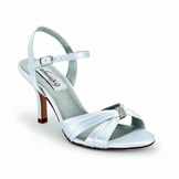 Natalie Dyeable White Satin Mid Heel Evening Shoes