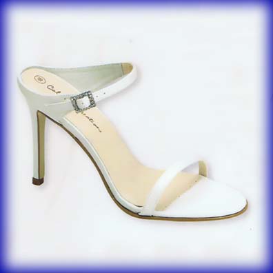 Nikki White Crepe Sky High Heel Bridal Shoes