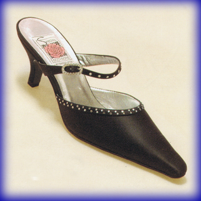Nina Black Mid Heel Evening Shoes