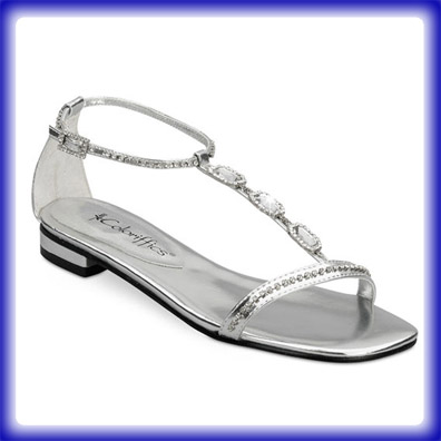 Onyx Silverr Low Heel Evening Shoes