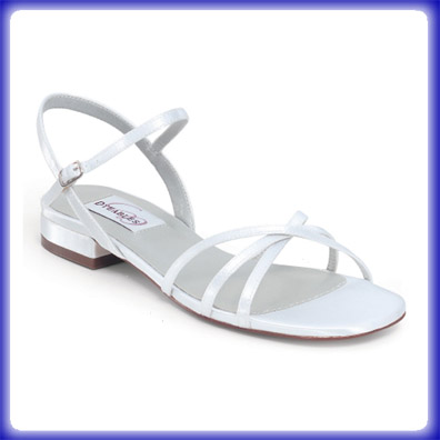 Palace White Satin Low Heel Bridal Shoes