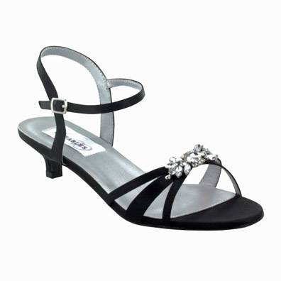 black satin evening shoes