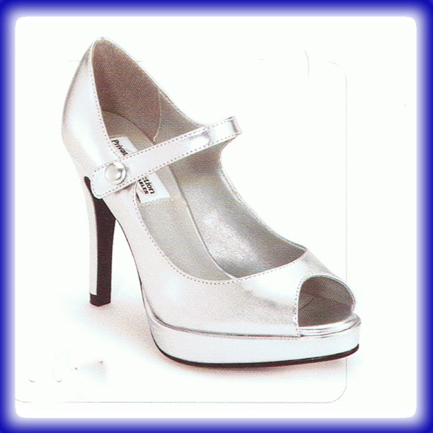 Royal Silver Metallic Sky High Evening Shoes