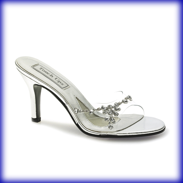 Sadie Silver/Clear High Heel Evening Shoes