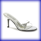 Sadie Silver/Clear High Heel Evening Shoes