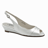Sandy White Satin Low Heel Bridal Shoes