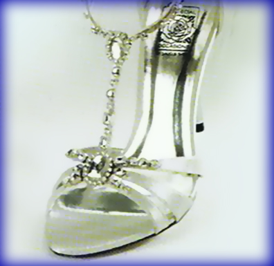 Detail of Shakira Silver Sky High Heel Evening Shoes