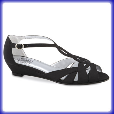 Shannon Black Low Heel Evening Shoes