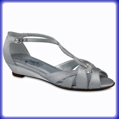 Shannon Silver Low Heel Evening Shoes