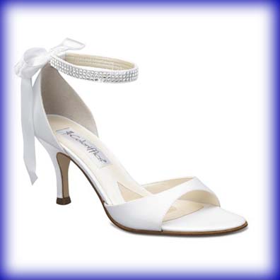 Sierra White Mid Heel Evening Shoes