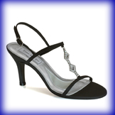 Tennille Black Mid Heel Evening Shoes