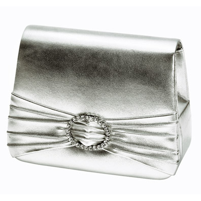 Tiara Silver Metallic Evening Handbag