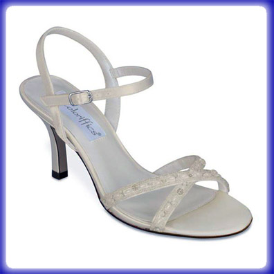 Tiffani Ivory Mid Heel Bridal Shoes