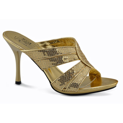Vanessa Gold Sequin Evening Shoes