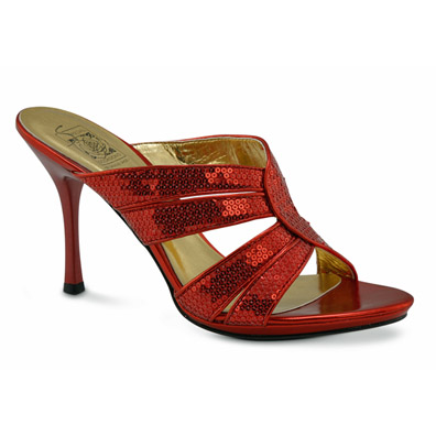 Vanessa Red Sequin Evening Shoes